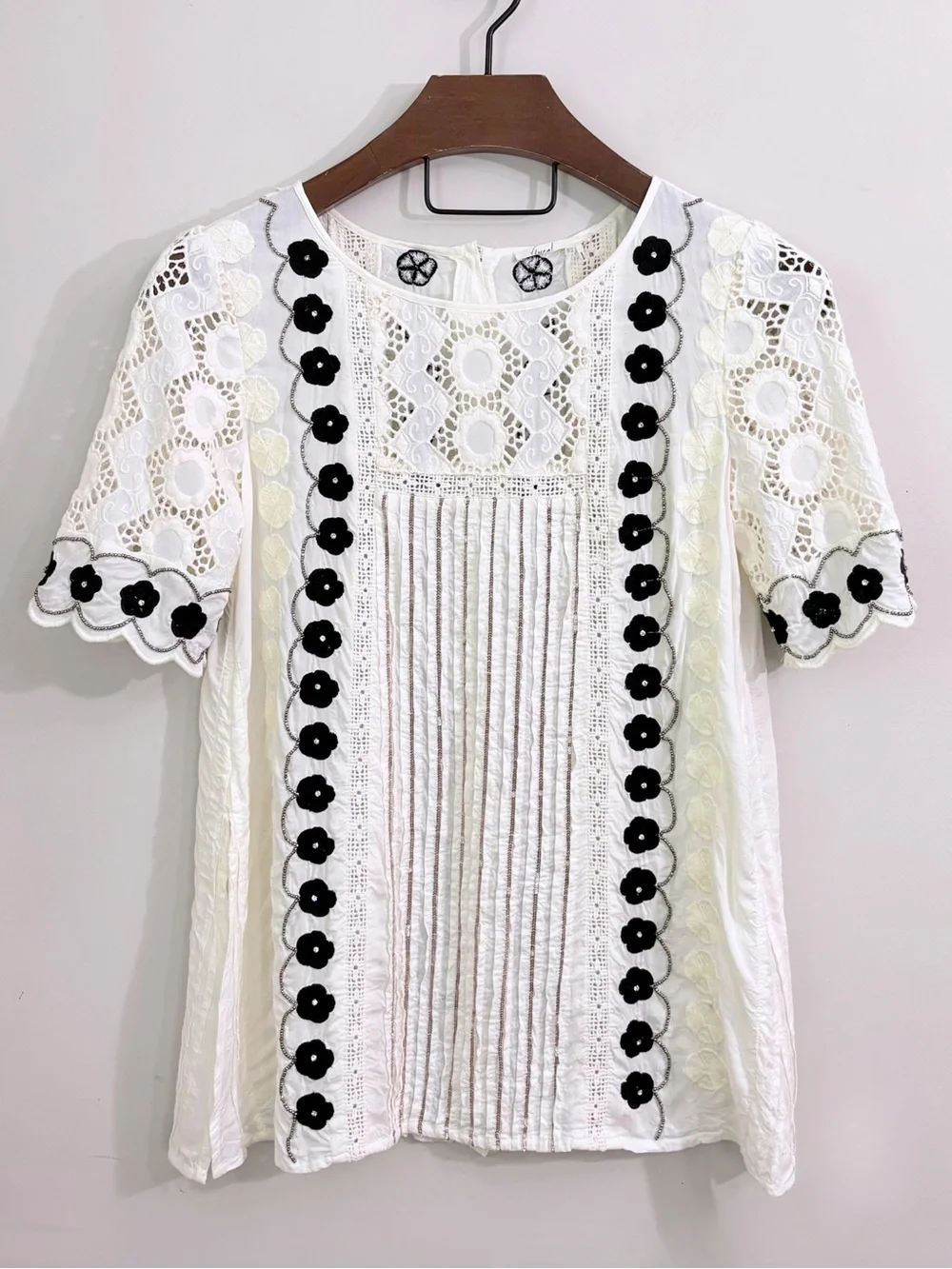 Anthropologie | Floreat Veille Embellished Lace Top